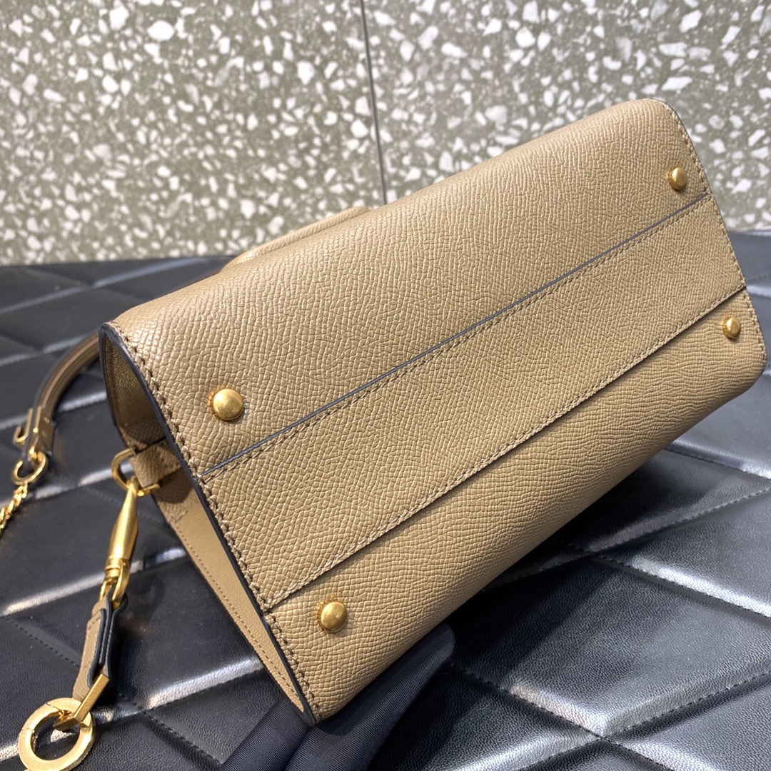 Valentino Garavani Vsling Small Handbag in Apricot Grainy Calfskin 